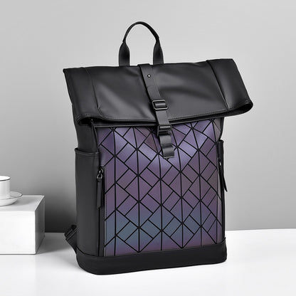 2025 New men's high-end backpack fashion folding roll-up backpack outdoor travel leisure backpack