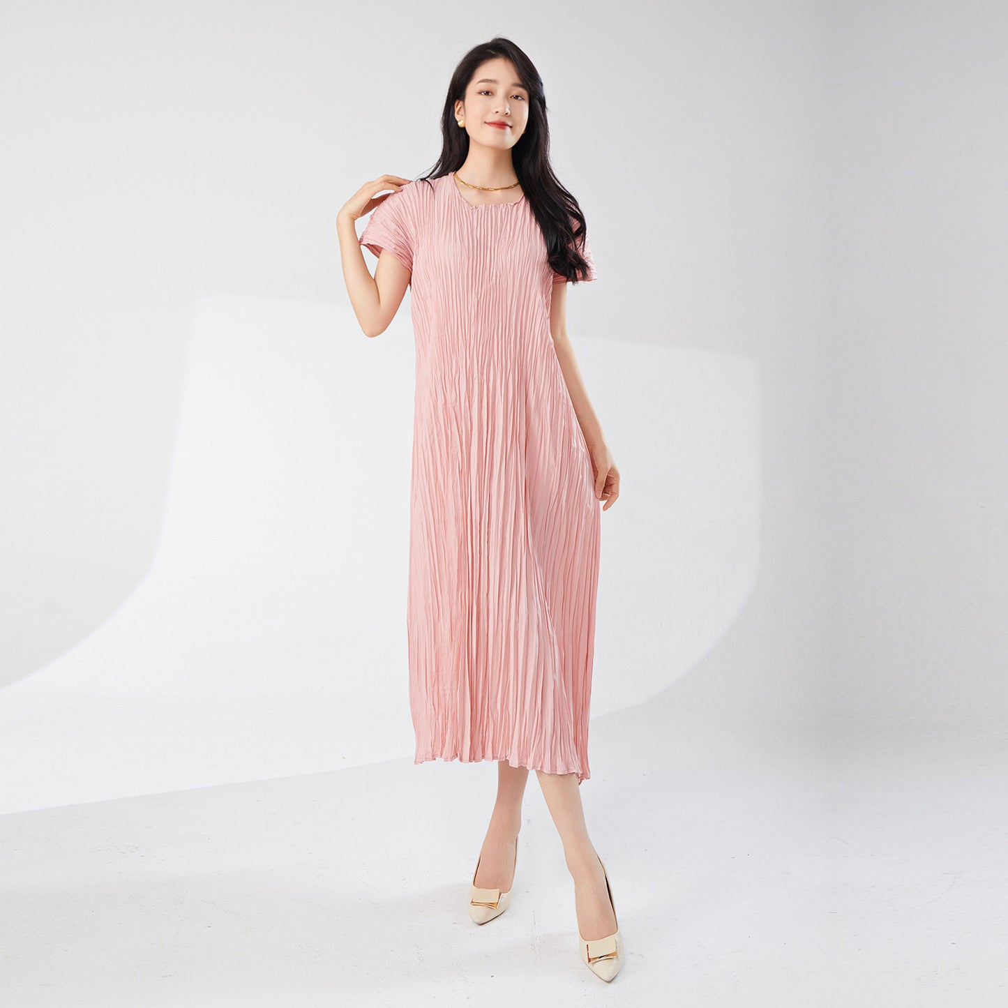 dress loose women's summer new light and breathable loose lace-up thin a-word skirt versatile medium and long skirt