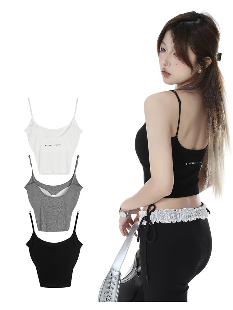 2025n Spice Girl Fashion Suspender Vest Women's Summer Short Wear Show Figure Sexy Small Wear