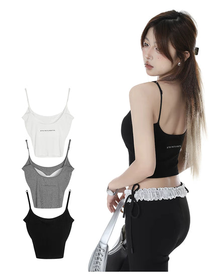 2025n Spice Girl Fashion Suspender Vest Women's Summer Short Wear Show Figure Sexy Small Wear
