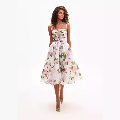 MAOXIANGSHOP popular new spring and summer off-the-shoulder 2025 women's clothing fashion chiffon fairy air medium and long temperament evening dress dress