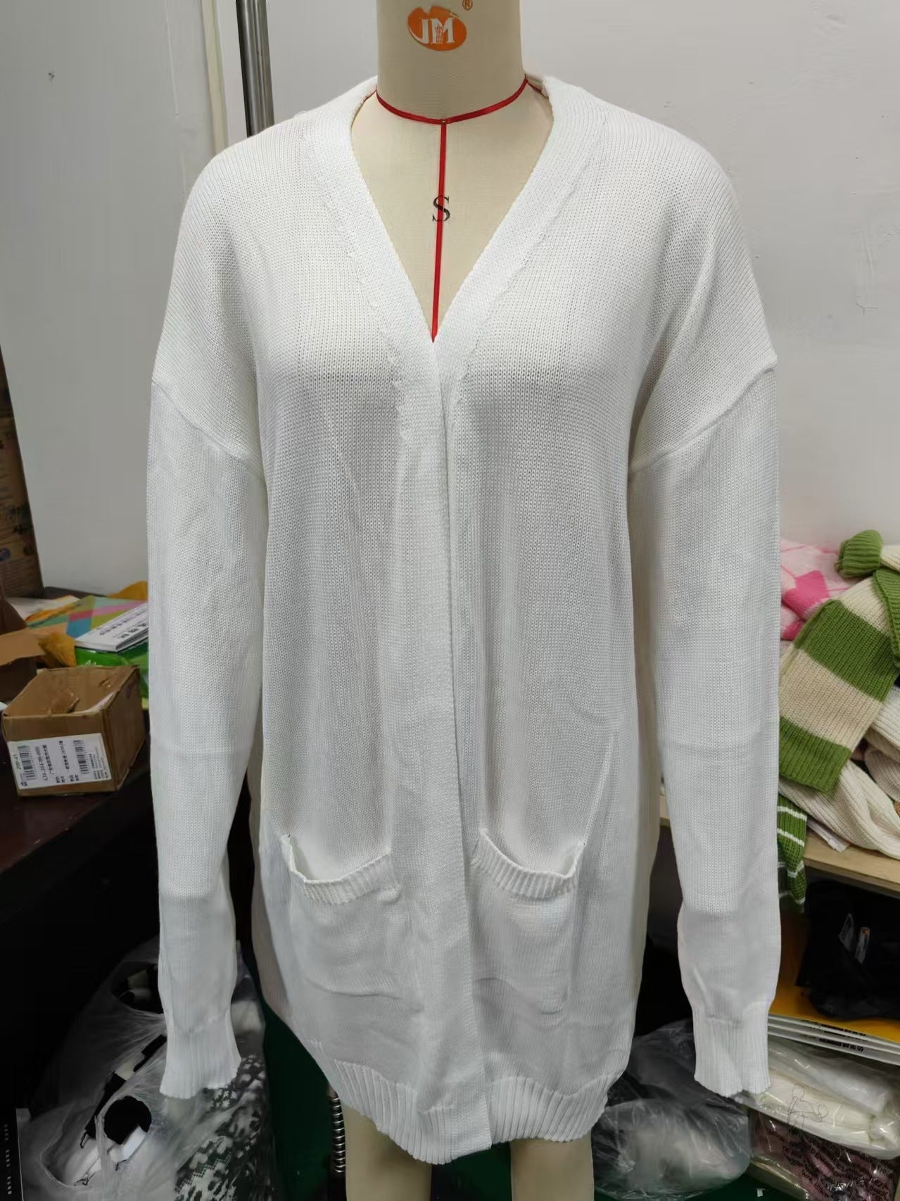 maoxiangshop 2000s fashion Fall 2024 Women's Knitted Pocket Cardigan Long Sleeve Casual Knitted Loose Sweater Sweater Coat for Women