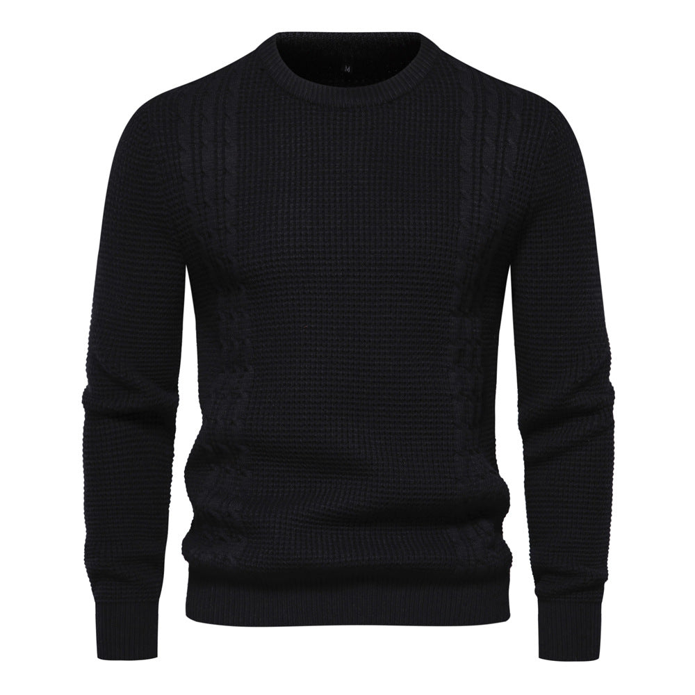 MAOXIANGSHOP 2025 Popularan New  autumn and winter new men's sweater waffle solid color knitted sweater high quality Popular trade men's clothing