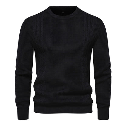 MAOXIANGSHOP 2025 Popularan New  autumn and winter new men's sweater waffle solid color knitted sweater high quality Popular trade men's clothing