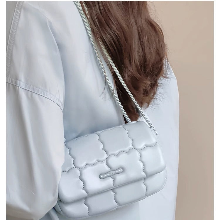 MAOXIANGSHOP 2025 New creative personalized cookie pattern paint chain shoulder strap small square bag Xiaohongshu Xiaoxiangfeng high-end messenger bag