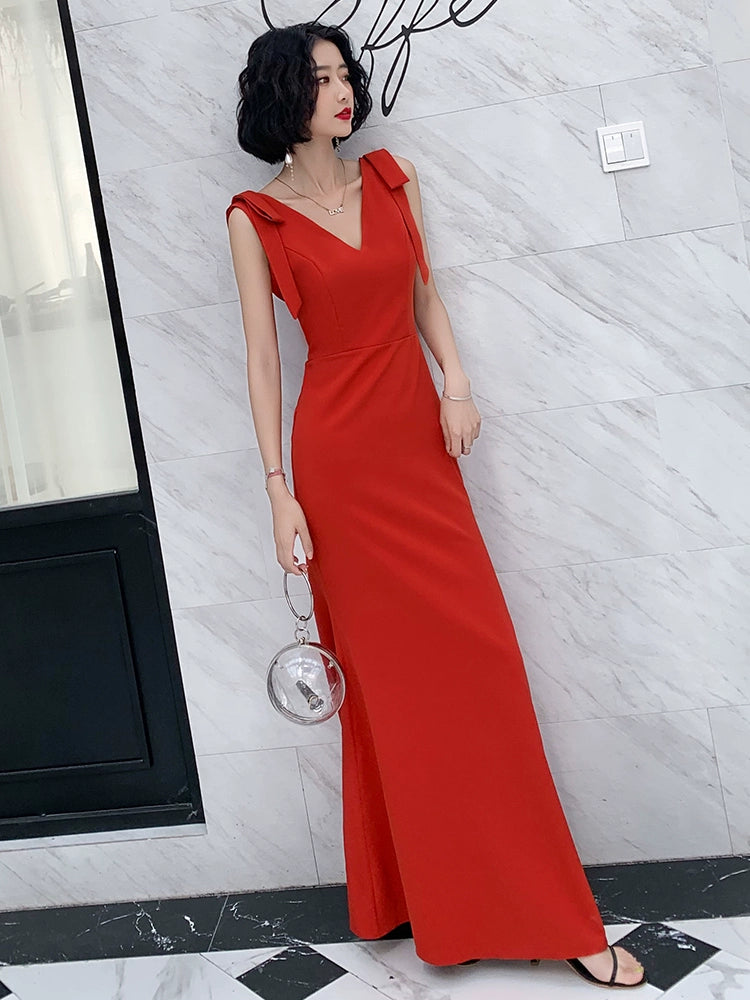 Evening dress dress women's  new banquet temperament long noble simple generous high-end atmospheric elegant dress