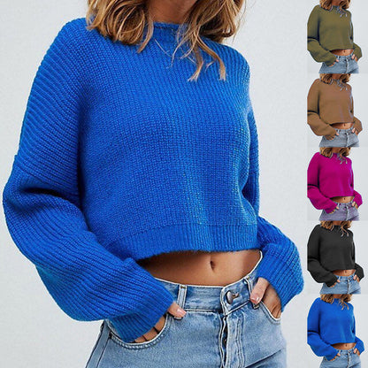 maoxiangshop fall 2024 fashion trends 2024 Autumn and Winter New Sweater Women's Solid Color round Neck Long Sleeve Knitted Pullover Women's Sweater