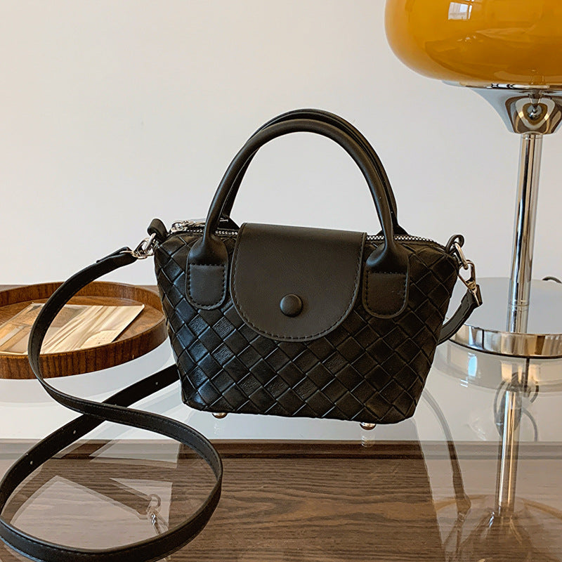 MAOXIANGSHOP 2025 Early autumn new imitation woven women's bags, dumpling bags, high-end textured handbags, versatile single shoulder messenger bags, New explosion