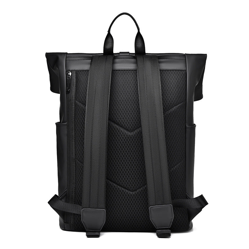 2025 New men's high-end backpack fashion folding roll-up backpack outdoor travel leisure backpack