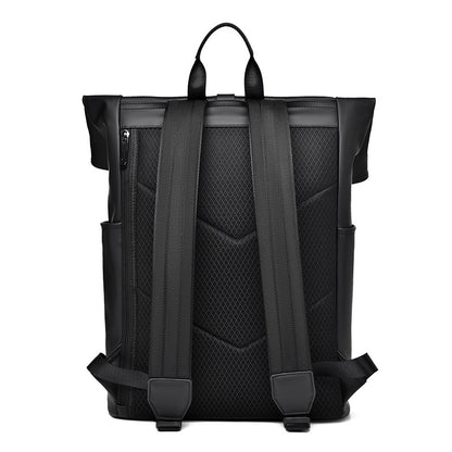 2025 New men's high-end backpack fashion folding roll-up backpack outdoor travel leisure backpack