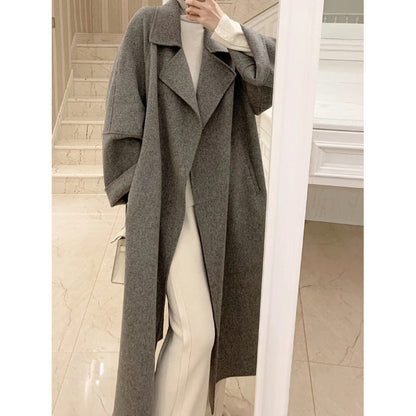 maoxiangshop barn jacket outfits Red Woolen Coat Women's Mid-Length 2024 Spring and Autumn New Loose Woolen Coat