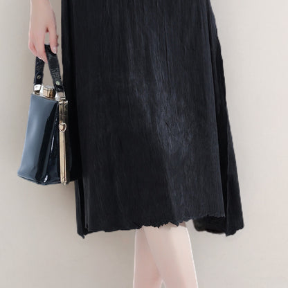 Women's new dress, high-end summer new round neck sleeveless medium and long A-shaped skirt, thin skirt