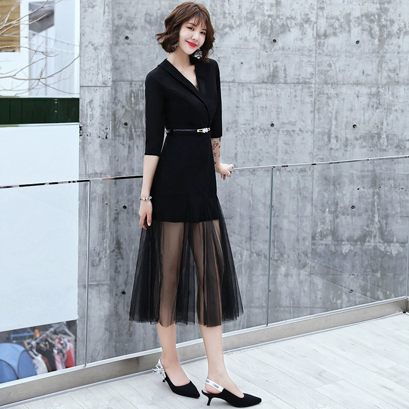 Black evening dress dress female noble temperament can be worn at ordinary times modern party daily banquet small autumn fairy