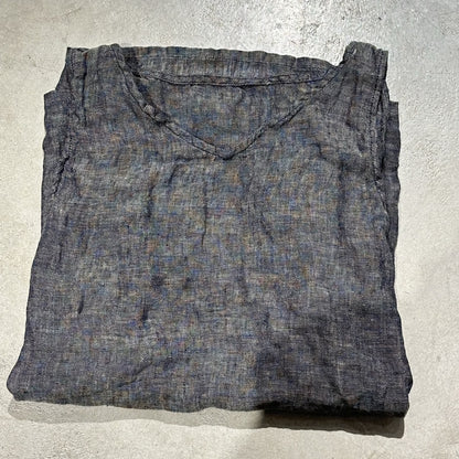 2025 250315/Xiaoyuan, spring and summer yarn-dyed linen retro literary crew neck vest