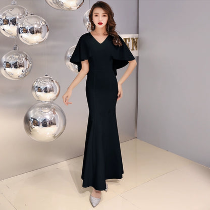 White evening dress dress women  new banquet aura queen noble fishtail dress long celebrity temperament
