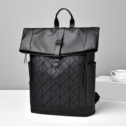 2025 New men's high-end backpack fashion folding roll-up backpack outdoor travel leisure backpack