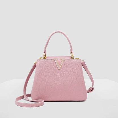 2025 Women's handbag casual versatile V-word handbag women's high-end light luxury messenger bag commuter bag can be one shoulder