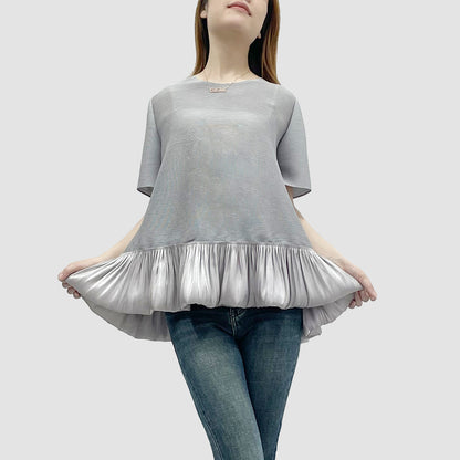 Hot Sale Women's Short Sleeve T-Shirt High Sense Loose Meat Cover Fashion Temperament Age Reducing Top