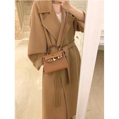 maoxiangshop barn jacket outfits Red Woolen Coat Women's Mid-Length 2024 Spring and Autumn New Loose Woolen Coat