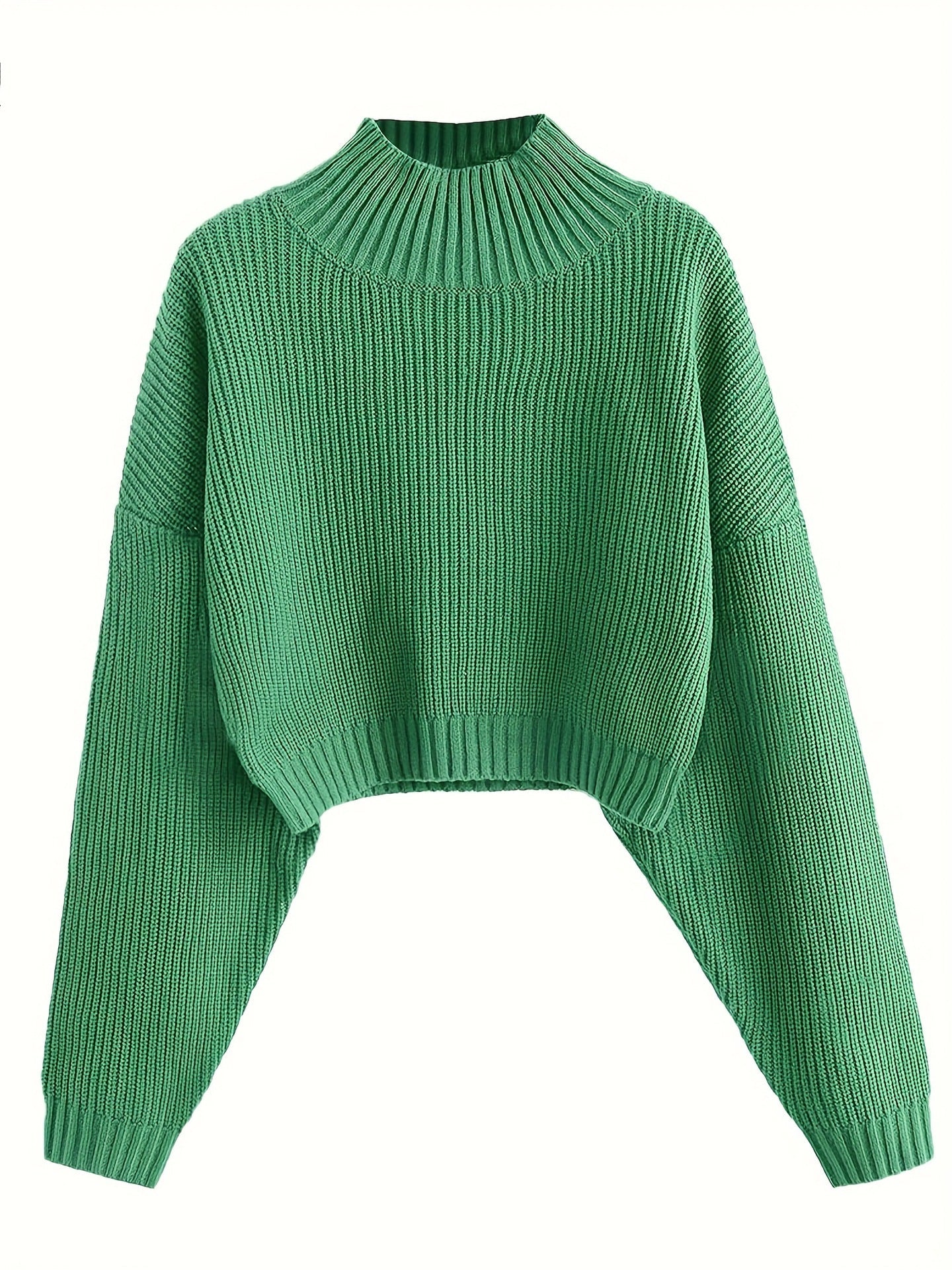 maoxiangshop fall outfits women Retro Knitted Soft Glutinous Loose Undershirt Solid Color Half Turtleneck Pullover Gentle Style Women's Clothing