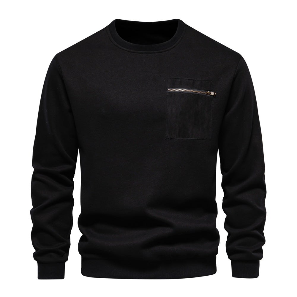 MAOXIANGSHOP 2025 Autumn new long-sleeved solid color sweater trendy Popular trade men's loose casual versatile crew neck sweater men's clothing