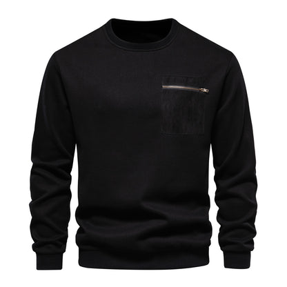 MAOXIANGSHOP 2025 Autumn new long-sleeved solid color sweater trendy Popular trade men's loose casual versatile crew neck sweater men's clothing