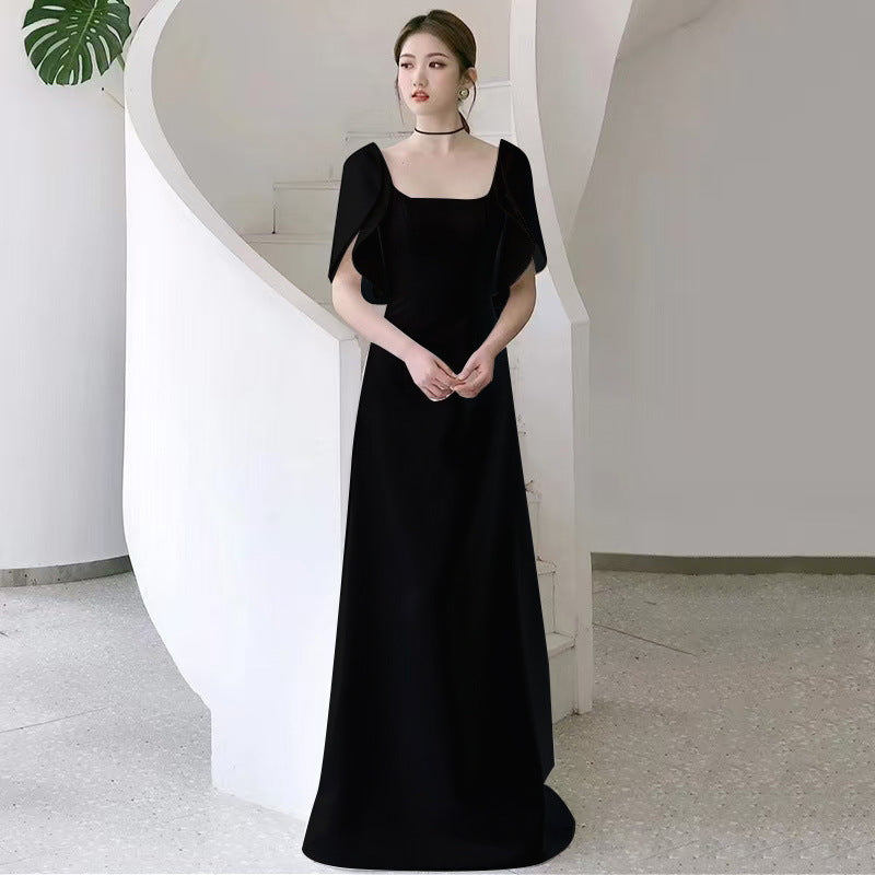 2025 satin light wedding dress small Hepburn style out light yarn engagement certificate registration studio dress spring