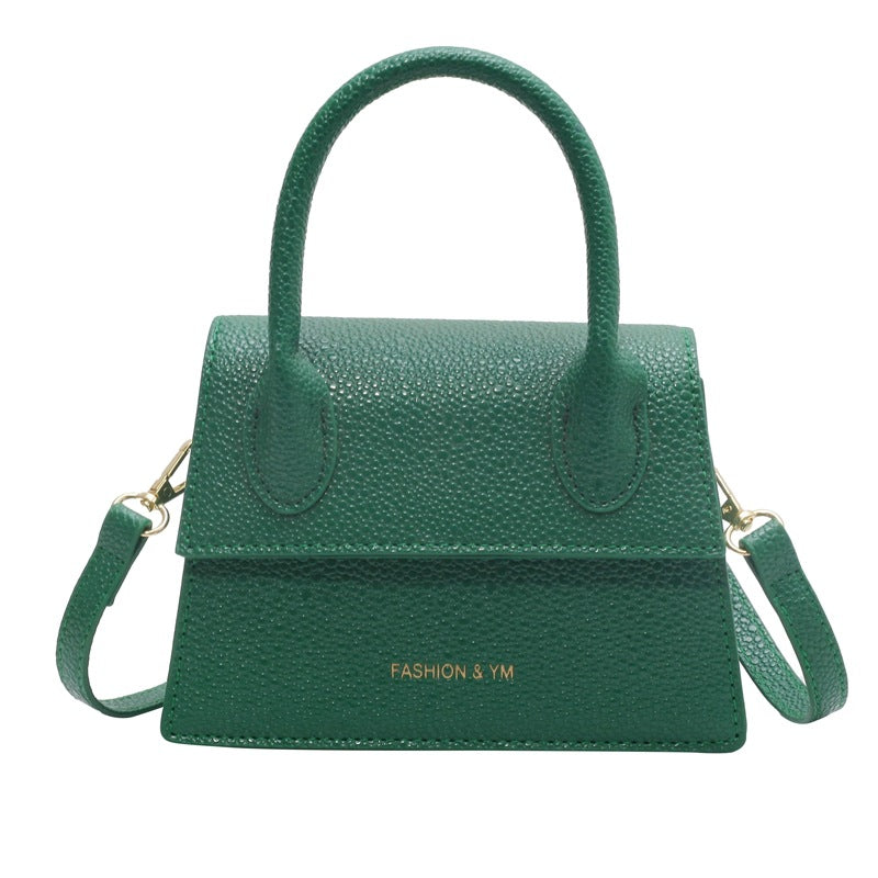 MAOXIANGSHOP 2025 Bag Women's Spring and Summer  New Portable Small Square Bag Simple Texture Lychee Pattern Shoulder New Lipstick Bag