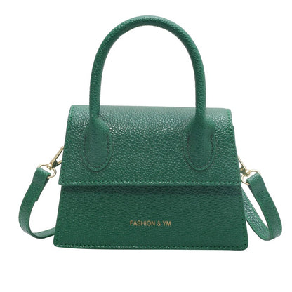 MAOXIANGSHOP 2025 Bag Women's Spring and Summer  New Portable Small Square Bag Simple Texture Lychee Pattern Shoulder New Lipstick Bag