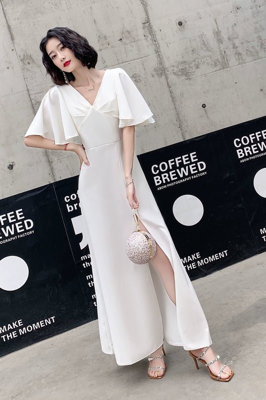 White evening dress dress women's new noble banquet aura queen long elegant temperament socialite dress