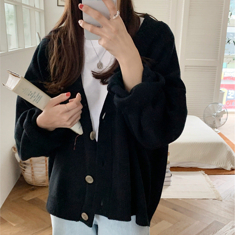 maoxiangshop-shop discover style ideas Thick Sweater Coat for Women Early Autumn New Loose Lazy Casual Korean Style Long Sleeve Knitted Cardigan