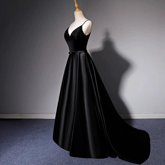 2025 High-end temperament evening dress women's  new thin banquet dress red carpet catwalk host trailing performance dress