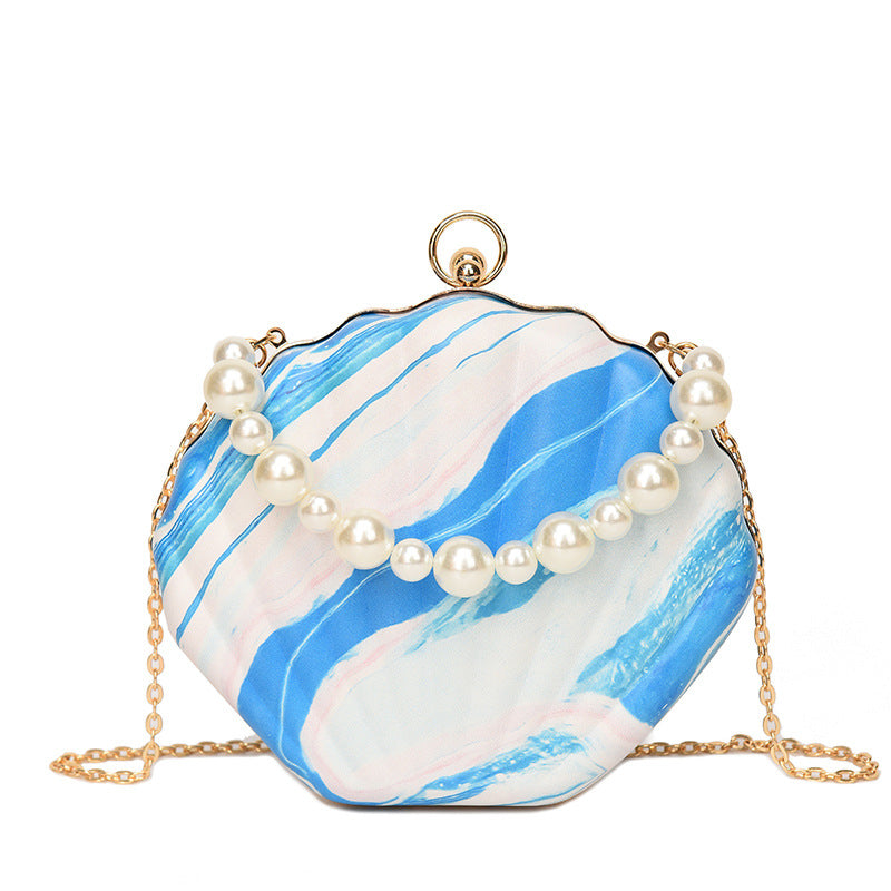 MAOXIANGSHOP 2025 Fashion popular pearl portable shell bag  New new candy color women's bag chain shoulder messenger bag bag