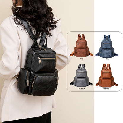MAOXIANGSHOP 2025 women's bags retro PU small backpacks outdoor leisure travel breast bags women's new dual-purpose women's backpacks