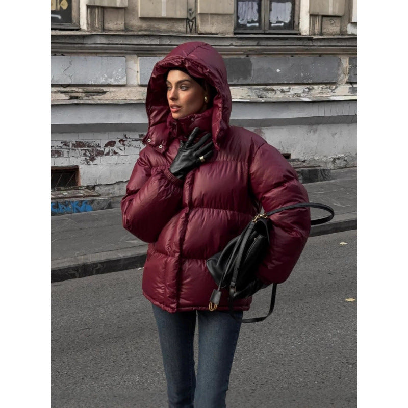 MAOXIANGSHOP 2025 Winter popular New Popular trade new temperament warm red hooded cotton clothes bread clothes