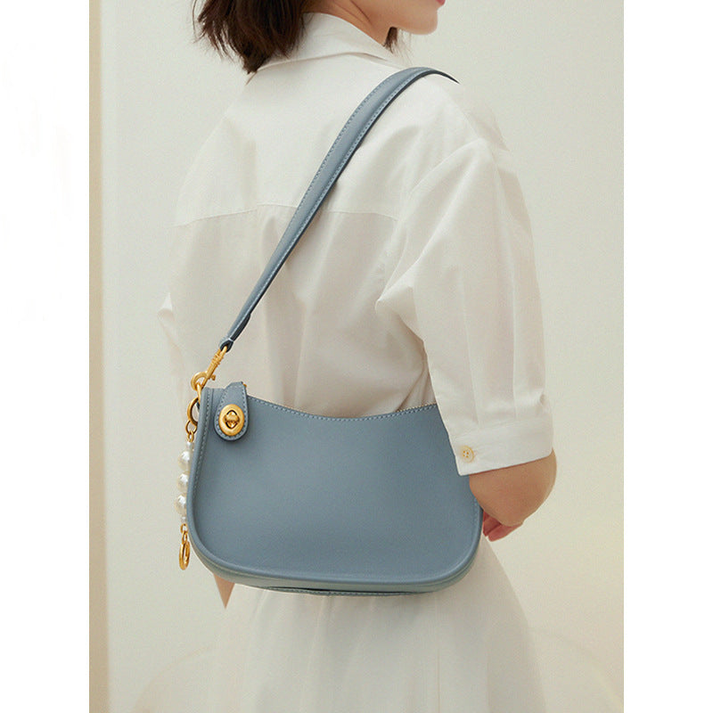 2025 Retro  armpit bag mahjong bag women's spring new trendy high-end sense versatile shoulder messenger bag baguette bag