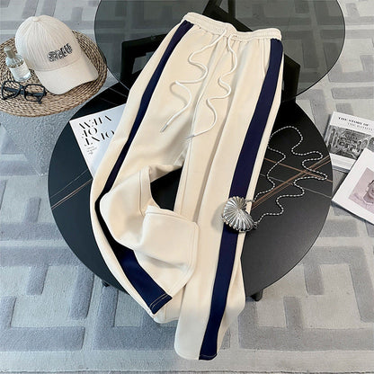 maoxiangshop business casual outfits High-End Casual Sports Suit Women's Autumn Fashionable Western Style Color Matching Hooded Sweater High Waist Straight Pants Two-Piece Set