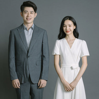 2025 Get the certificate and register the small white dress Hepburn slim  satin light wedding dress small dress small engagement dress women