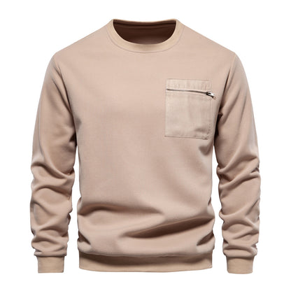 MAOXIANGSHOP 2025 Autumn new long-sleeved solid color sweater trendy Popular trade men's loose casual versatile crew neck sweater men's clothing