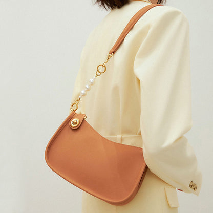 2025 Retro  armpit bag mahjong bag women's spring new trendy high-end sense versatile shoulder messenger bag baguette bag