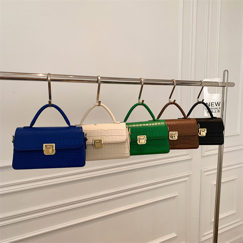 MAOXIANGSHOP 2025 Bag Women's  New Women's Bag Textured Stone Pattern Portable Small Square Bag Fashion Versatile Popular Shoulder Crossbody Bag