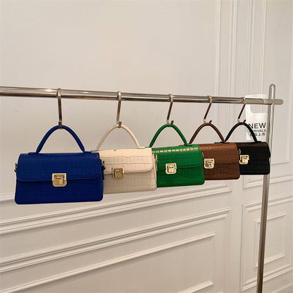 MAOXIANGSHOP 2025 Bag Women's  New Women's Bag Textured Stone Pattern Portable Small Square Bag Fashion Versatile Popular Shoulder Crossbody Bag