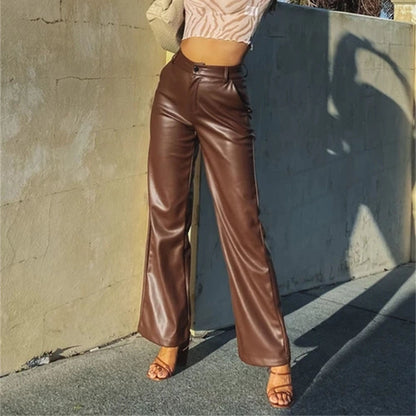 maoxiangshop-shop lookbook outfits Leather Pants Fashion New Women's High Elastic PU Leather Pants Leggings Women's Pants