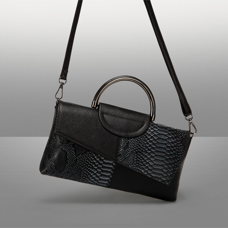MAOXIANGSHOP 2025 Handbag Women's Popularan, 2025n retro business style banquet handbag Crocodile pattern snake pattern fashionable and atmospheric large-capacity handbag