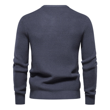 MAOXIANGSHOP 2025 Popularan New  autumn and winter new men's sweater waffle solid color knitted sweater high quality Popular trade men's clothing