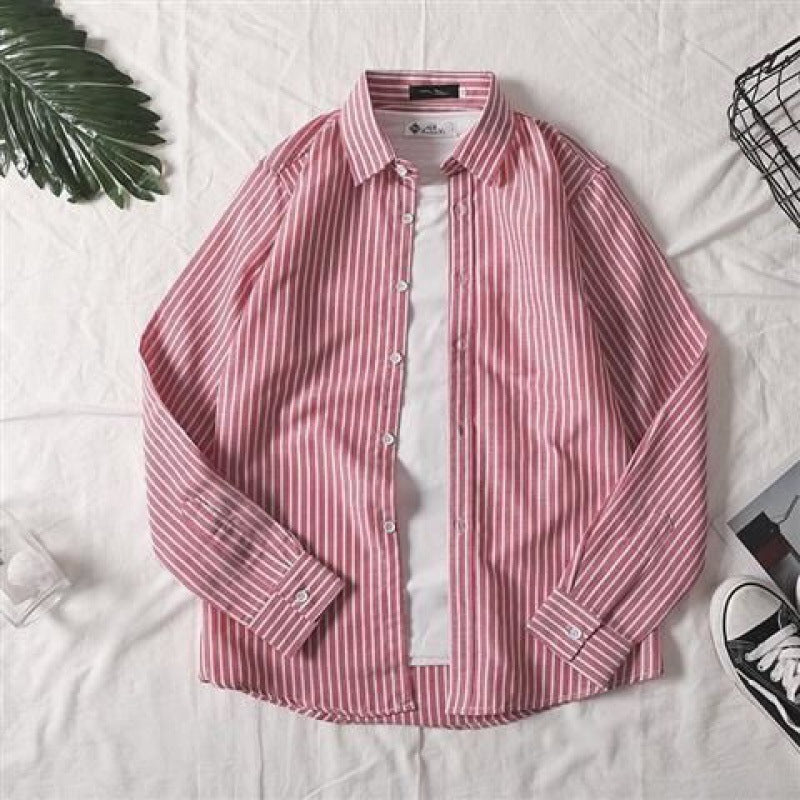maoxiangshop-shop men fall outfits casual Colorful Plaid Couple Plaid Shirt Coat Long-Sleeved Shirt Youth Korean Casual Student Handsome Men's Shirt