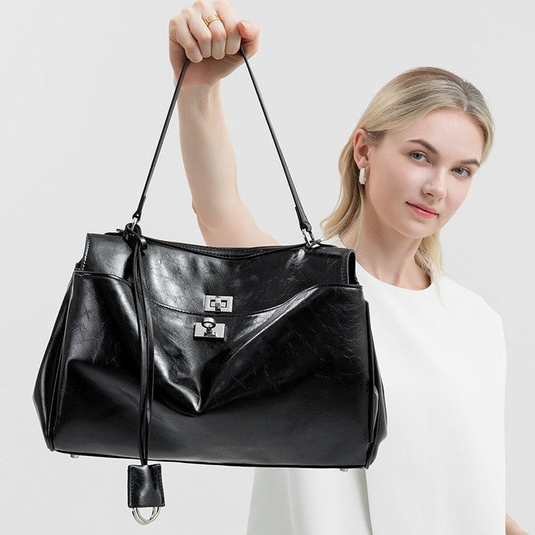 2025 Tote bag B home with the same large-capacity commuter bag, fashionable and simple rodeo women's bag, high-end casual shoulder bag