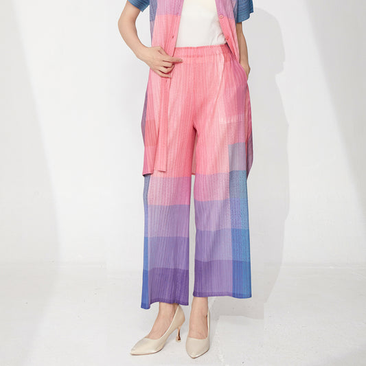counter quality casual pants women's summer gradual change new high-end drape loose versatile long straight pants