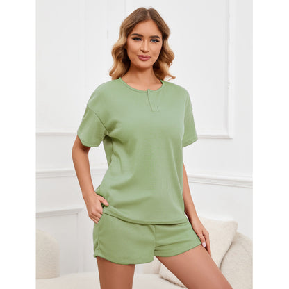 MAOXIANGSHOP 2025Real spot, 2025 New new products, casual and comfortable loose version V-neck set, two-piece set, loungewear, pajamas, women