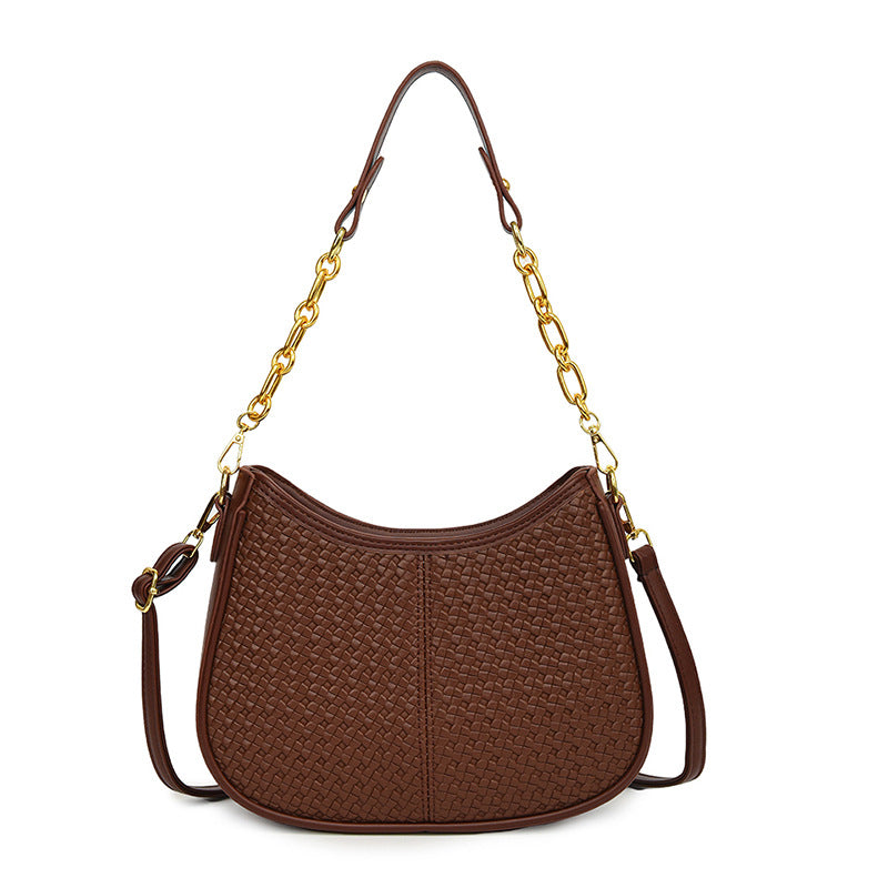 2025 Shoulder bag New woven chain Underarm bag Autumn and winter women's high-end messenger bag Casual daily commuter women's bag